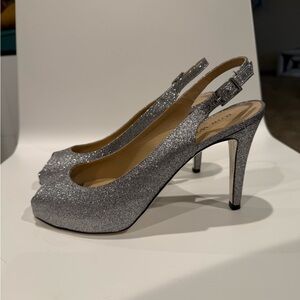 Ron White Glitter Peep Toe Sling Backs Size 39